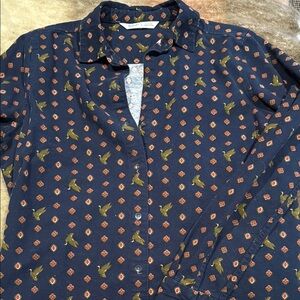 Woolrich Flannel Button Down Shirt in Blue and Orange